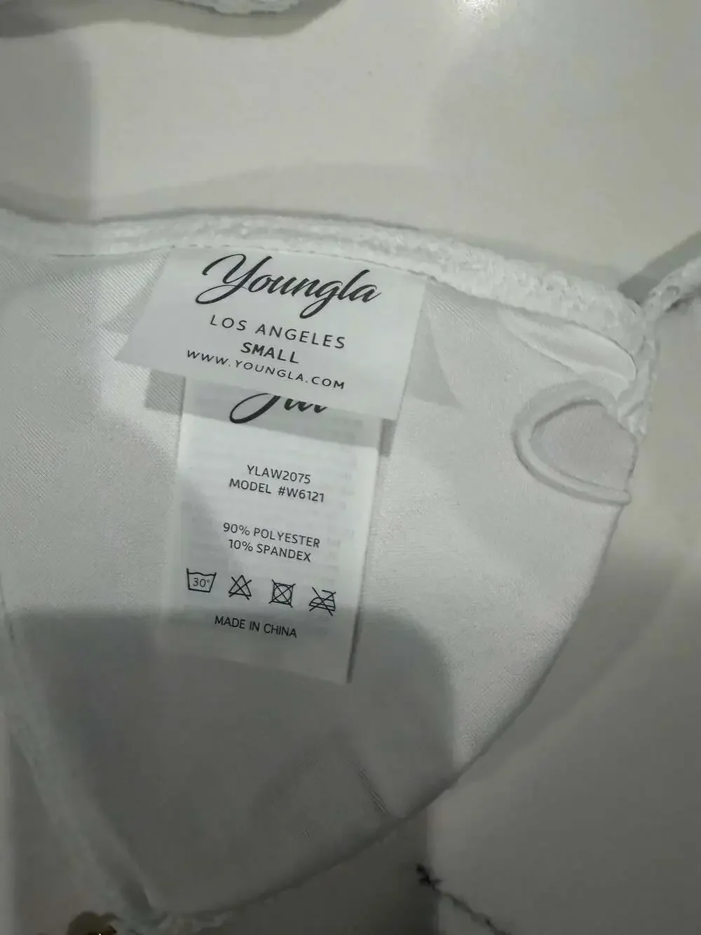 YoungLA Los Angeles Women's White Lace Triangle Bikini Top Model YLAW2075